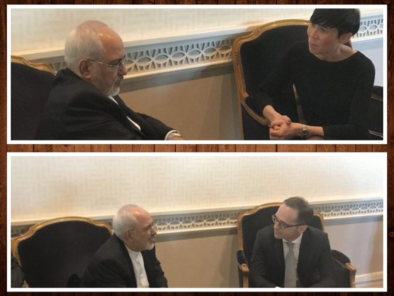 رایزنی ظریف با وزیران خارجه نروژ و آلمان درباره برجام +عکس