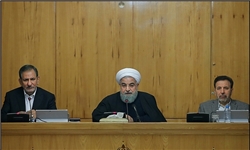 خنده‌های روحانی در جلسه امروز هیئت دولت