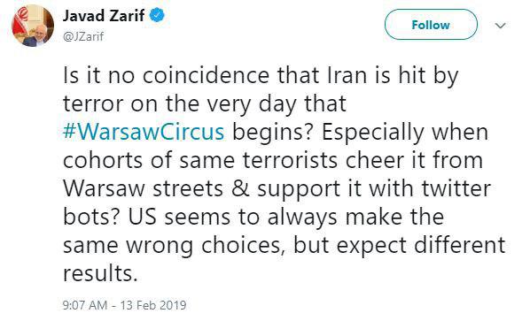 اینکه ایران در روز برگزاری سیرک ورشو هدف حمله تروریستی قرار می‌گیرد، تصادفی است؟